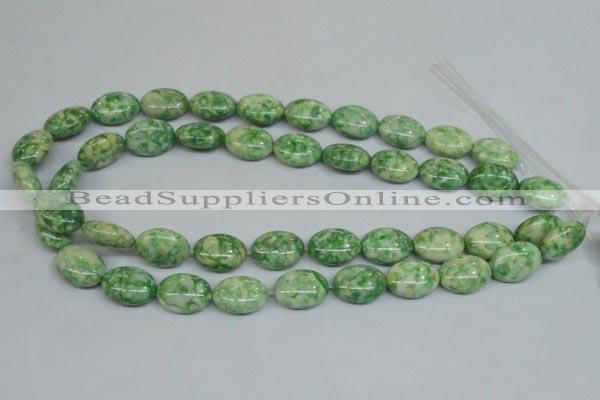 CRF206 15.5 inches 13*18mm oval dyed rain flower stone beads