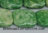 CRF225 15.5 inches 20*26mm rectangle dyed rain flower stone beads