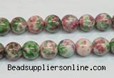 CRF23 15.5 inches 8mm round dyed rain flower stone beads wholesale