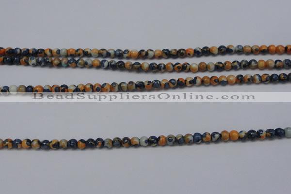 CRF272 15.5 inches 3mm round dyed rain flower stone beads