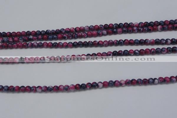 CRF273 15.5 inches 3mm round dyed rain flower stone beads