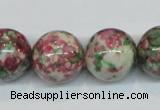 CRF28 15.5 inches 18mm round dyed rain flower stone beads wholesale