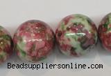 CRF29 15.5 inches 20mm round dyed rain flower stone beads wholesale