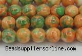 CRF309 15.5 inches 8mm round dyed rain flower stone beads wholesale