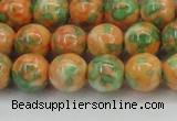 CRF311 15.5 inches 12mm round dyed rain flower stone beads wholesale