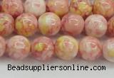 CRF317 15.5 inches 10mm round dyed rain flower stone beads wholesale