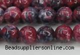 CRF346 15.5 inches 12mm round dyed rain flower stone beads wholesale