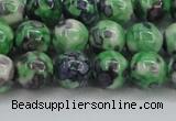 CRF352 15.5 inches 10mm round dyed rain flower stone beads wholesale