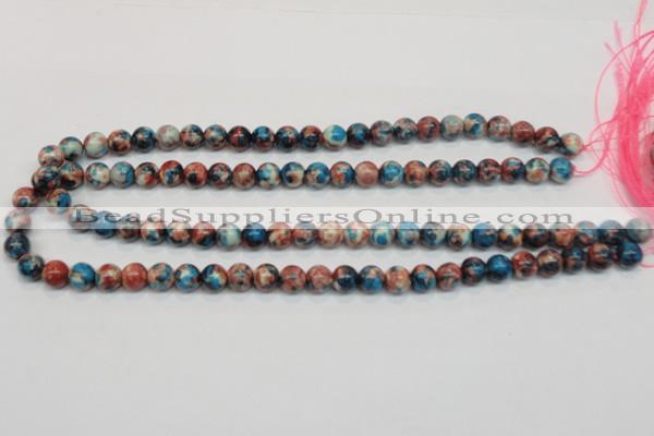 CRF36 15.5 inches 8mm round dyed rain flower stone beads wholesale