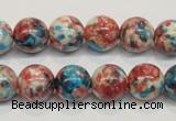 CRF37 15.5 inches 12mm round dyed rain flower stone beads wholesale