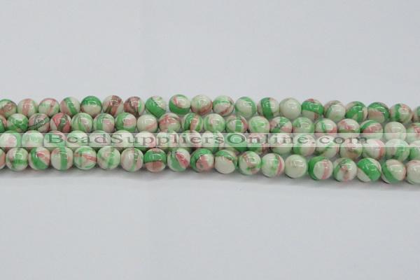 CRF383 15.5 inches 10mm round dyed rain flower stone beads wholesale