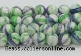 CRF386 15.5 inches 4mm round dyed rain flower stone beads wholesale