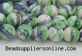 CRF388 15.5 inches 8mm round dyed rain flower stone beads wholesale