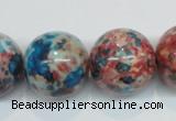 CRF39 15.5 inches 20mm round dyed rain flower stone beads wholesale