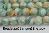 CRF392 15.5 inches 4mm round dyed rain flower stone beads wholesale