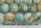 CRF396 15.5 inches 12mm round dyed rain flower stone beads wholesale