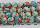 CRF398 15.5 inches 4mm round dyed rain flower stone beads wholesale