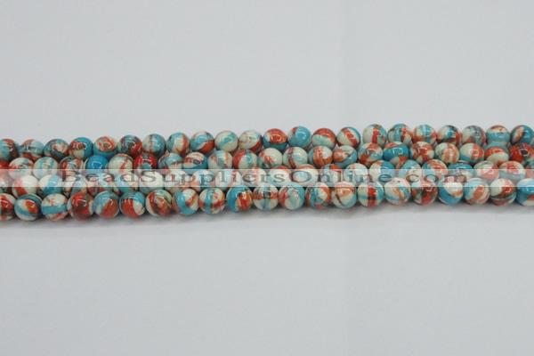 CRF399 15.5 inches 6mm round dyed rain flower stone beads wholesale