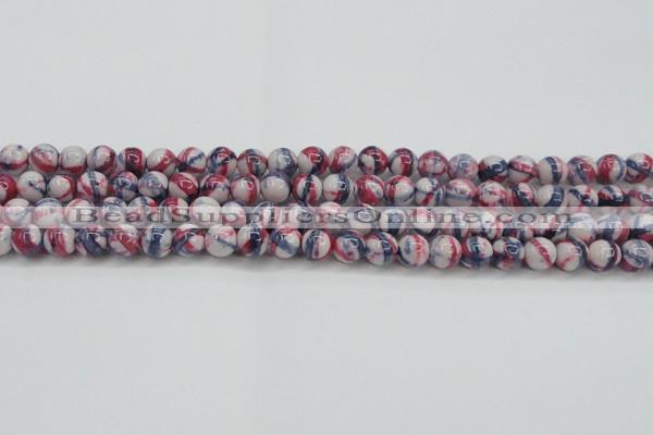 CRF406 15.5 inches 8mm round dyed rain flower stone beads wholesale