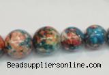 CRF41 15.5 inches multi sizes round dyed rain flower stone beads