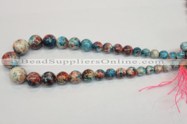 CRF41 15.5 inches multi sizes round dyed rain flower stone beads