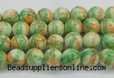 CRF416 15.5 inches 4mm round dyed rain flower stone beads wholesale