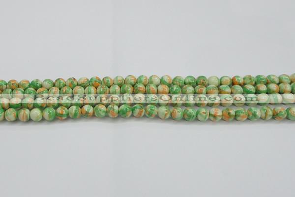 CRF416 15.5 inches 4mm round dyed rain flower stone beads wholesale