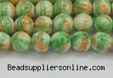 CRF417 15.5 inches 6mm round dyed rain flower stone beads wholesale