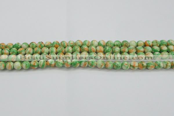 CRF417 15.5 inches 6mm round dyed rain flower stone beads wholesale