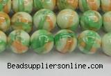 CRF419 15.5 inches 10mm round dyed rain flower stone beads wholesale