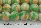 CRF420 15.5 inches 12mm round dyed rain flower stone beads wholesale