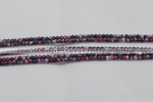 CRF447 15.5 inches 3mm round dyed rain flower stone beads wholesale