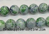 CRF46 15.5 inches 12mm round dyed rain flower stone beads wholesale