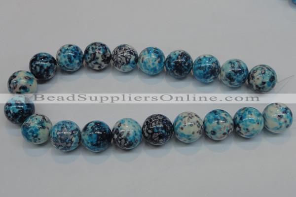 CRF63 15.5 inches 20mm round dyed rain flower stone beads wholesale