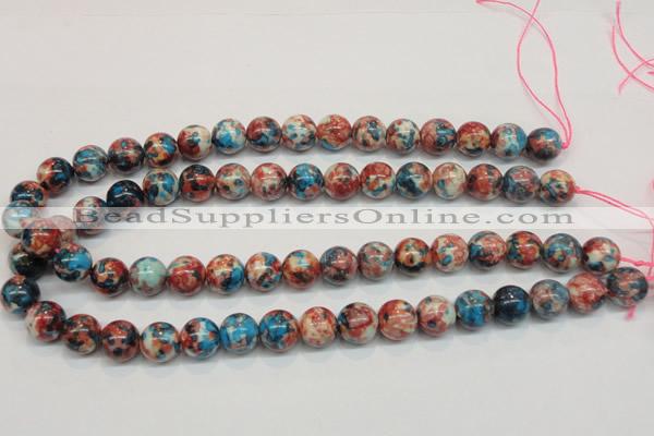 CRF73 15.5 inches 10mm round dyed rain flower stone beads wholesale