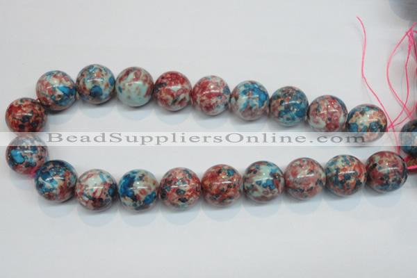 CRF75 15.5 inches 18mm round dyed rain flower stone beads wholesale