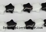 CRG01 15.5 inches 12*12mm star black & white agate beads wholesale