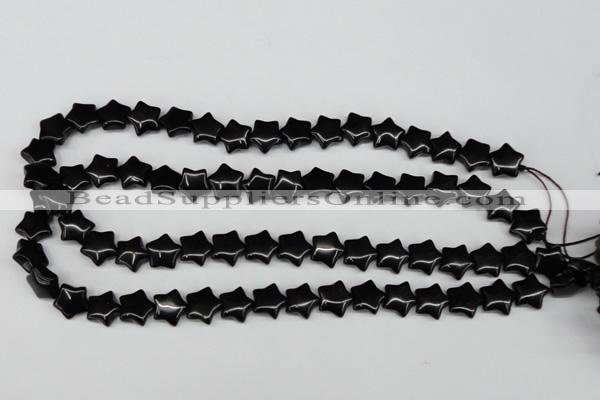 CRG07 15.5 inches 12*12mm star black agate gemstone beads wholesale