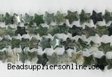 CRG40 15.5 inches 14mm flat star moss agate gemstone beads wholesale