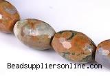 CRH02 10*14mm faceted rice natural rhyolite beads Wholesale