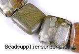 CRH06 different sizes square natural rhyolite beads Wholesale