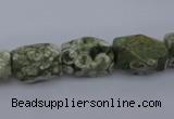 CRH131 15.5 inches 10*15mm faceted nuggets rhyolite gemstone beads