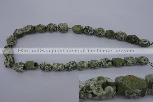 CRH131 15.5 inches 10*15mm faceted nuggets rhyolite gemstone beads