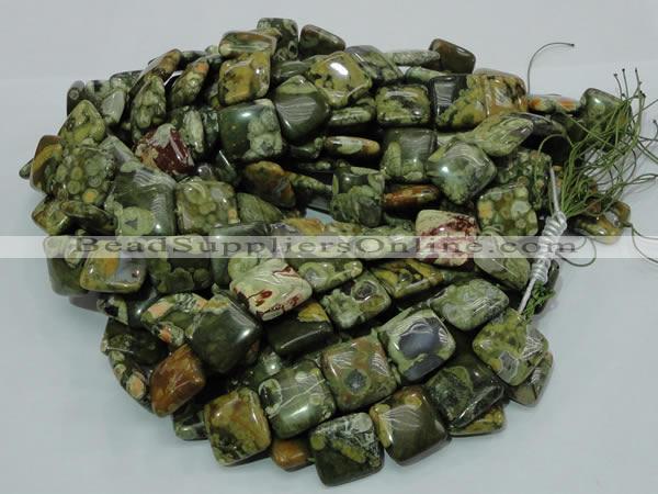 CRH19 15.5 inches 20*20mm square rhyolite beads wholesale