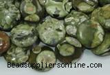 CRH36 15.5 inches 12mm flat round rhyolite beads wholesale