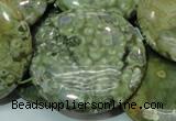 CRH41 15.5 inches 40mm flat round rhyolite beads wholesale