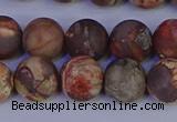 CRH513 15.5 inches 10mm round matte rhyolite gemstone beads