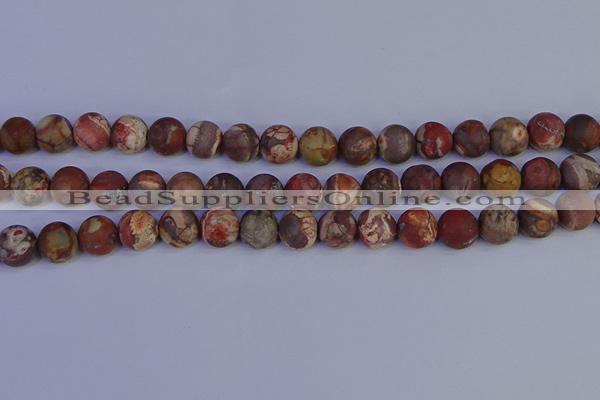 CRH513 15.5 inches 10mm round matte rhyolite gemstone beads