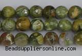 CRH526 15.5 inches 4mm faceted round rhyolite beads wholesale