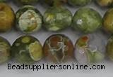 CRH530 15.5 inches 12mm faceted round rhyolite beads wholesale